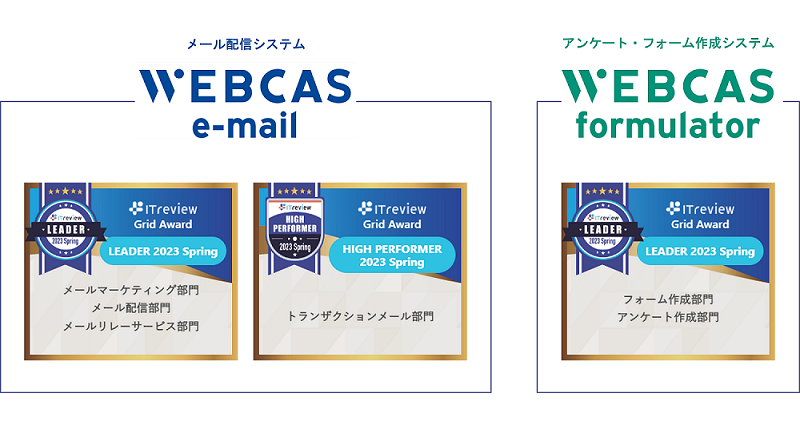 WEBCAS、「ITreview Grid Award 2023 Spring」で受賞
