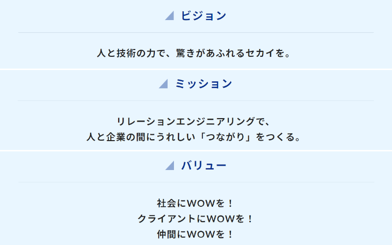 WOW WORLDの経営方針