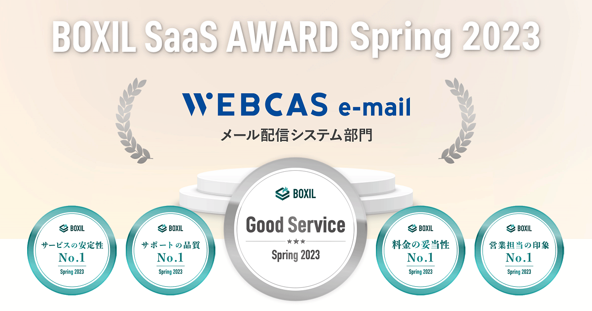 BOXIL SaaS AWARD Spring 2023、WEBCASemail受賞一覧