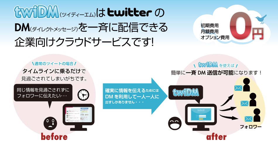 Twitter ダイレクトメッセージ一括送信ツール「twiDM」